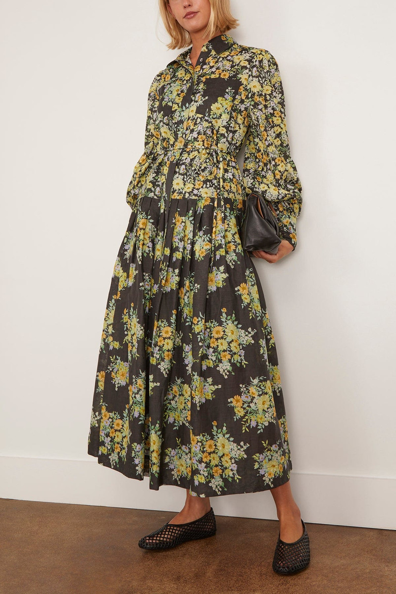 ALÉMAIS Nina Shirtdress in Black outlook