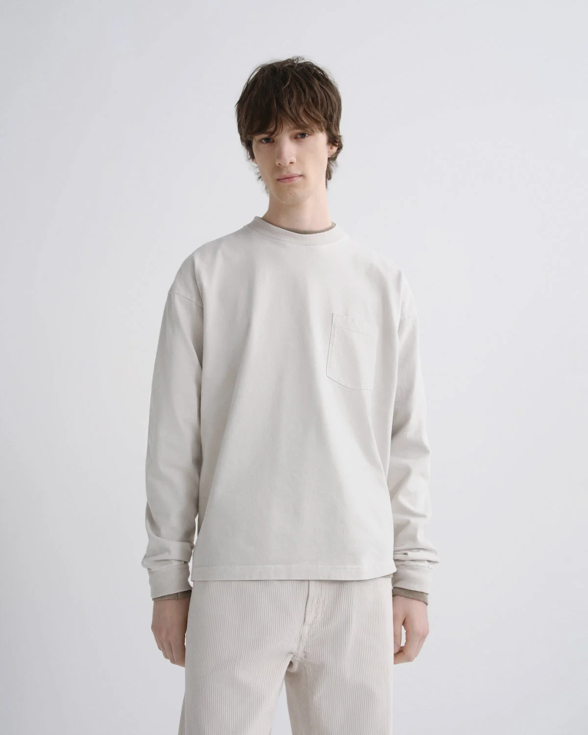 LUCAN LONG SLEEVE TEE IN SHIRO - 1