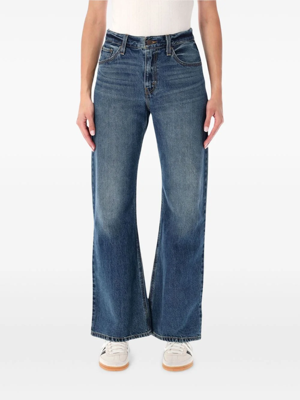 faded-effect bootcut jeans - 1