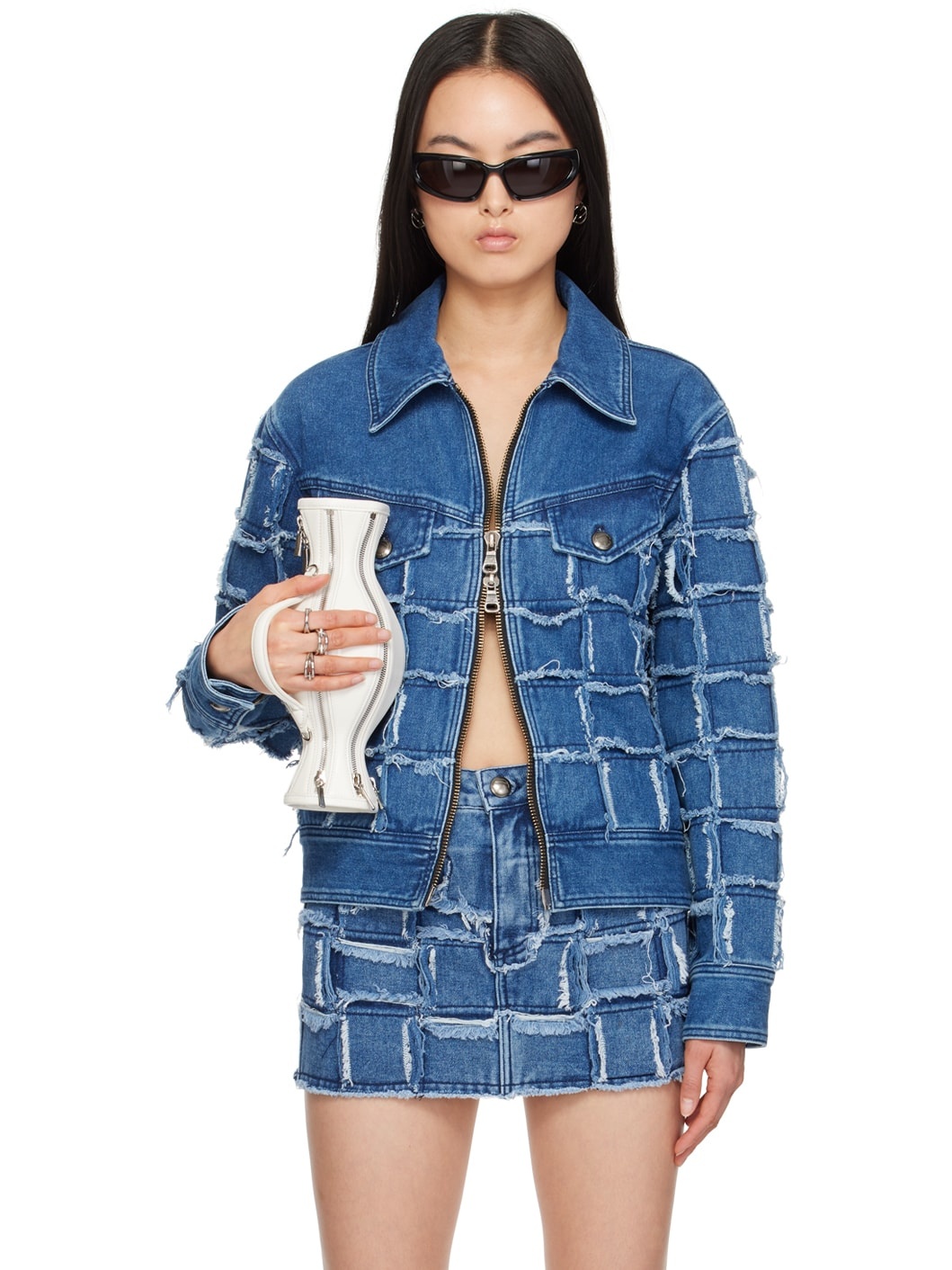 Blue New Patchwork Denim Jacket - 1