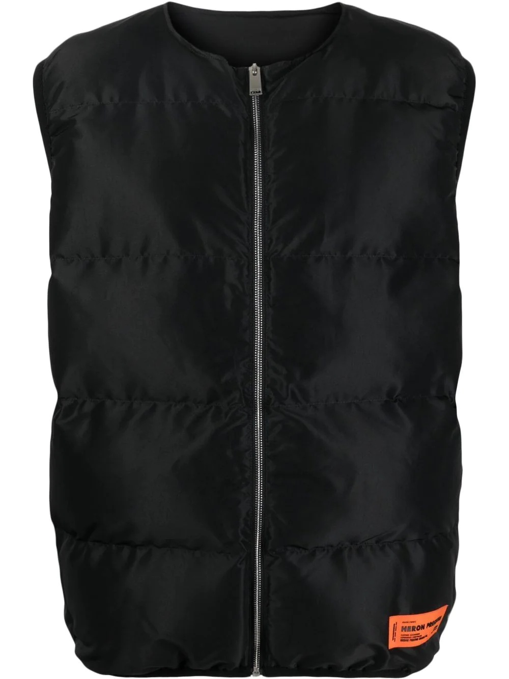 logo-tape padded gilet - 1