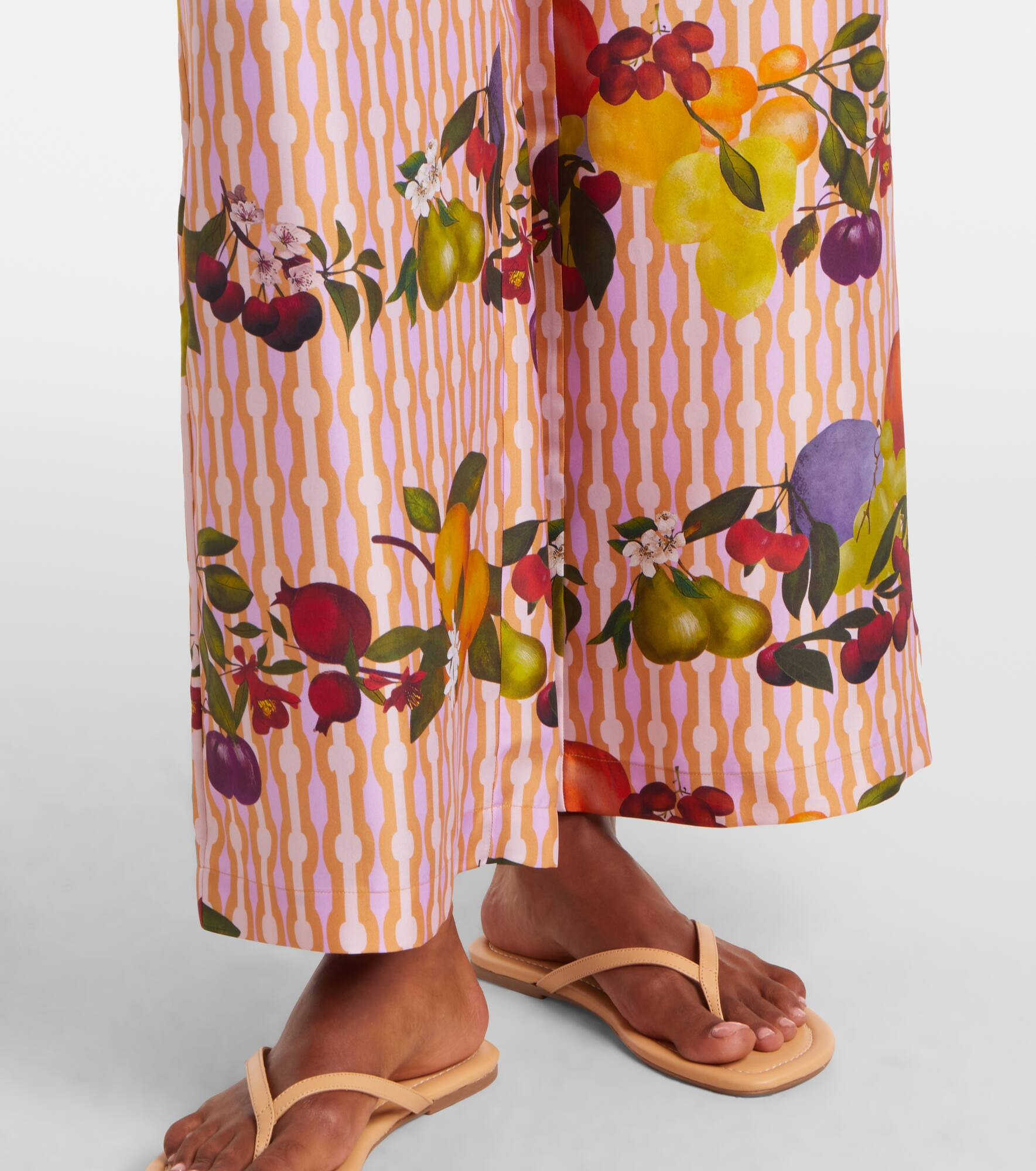 Cannelle silk twill wide-leg pants - 5