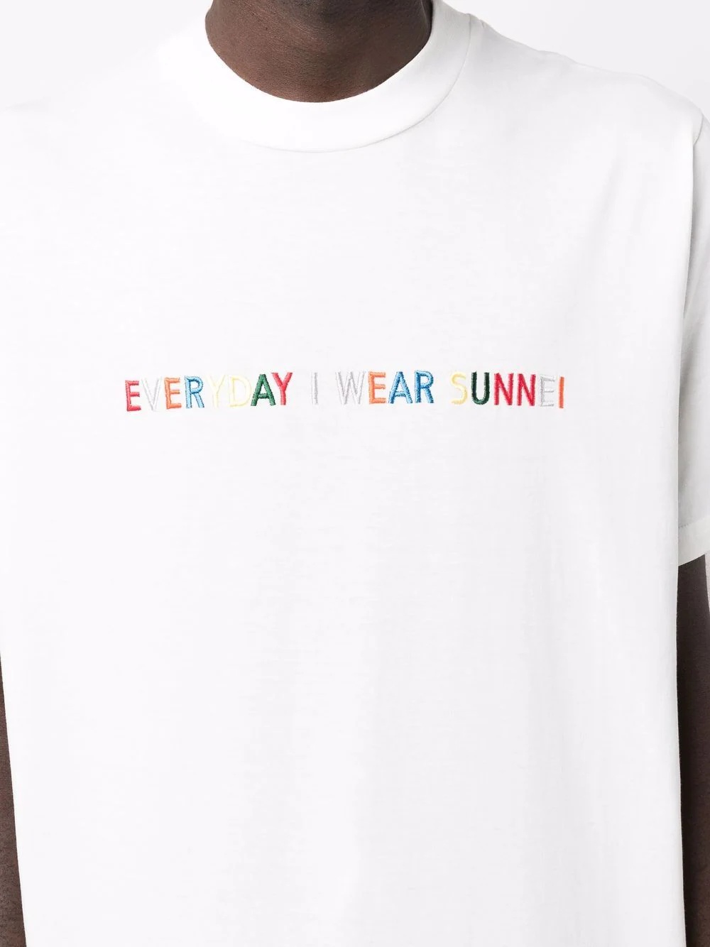 slogan-embroidered cotton T-shirt - 6