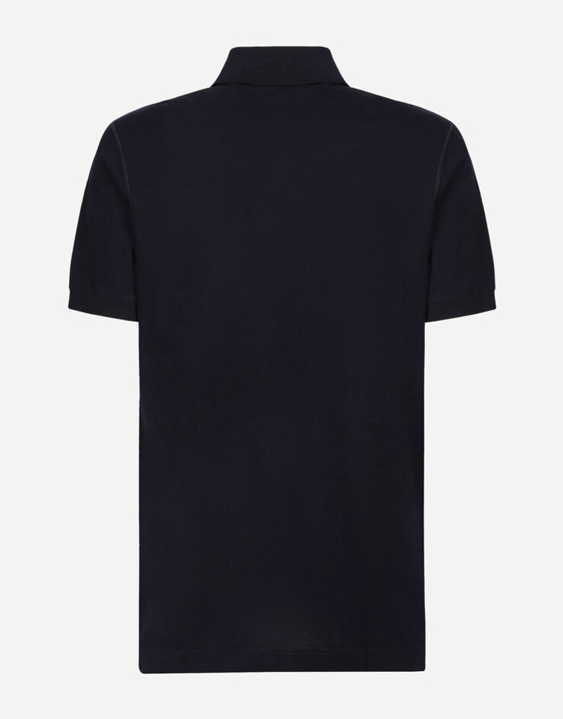 Dolce & Gabbana Cotton piqué polo-shirt with branded plate outlook