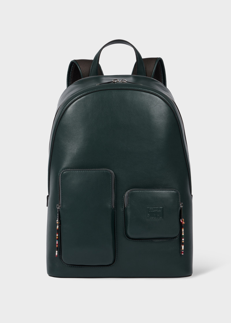 Teal Leather Backpack 1