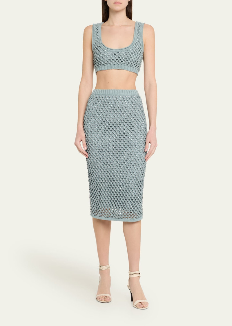 diotima Crystal Open-Knit Midi Skirt outlook