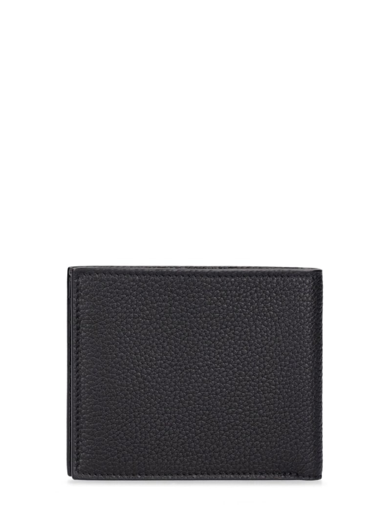 Soft grain leather wallet w/logo - 5