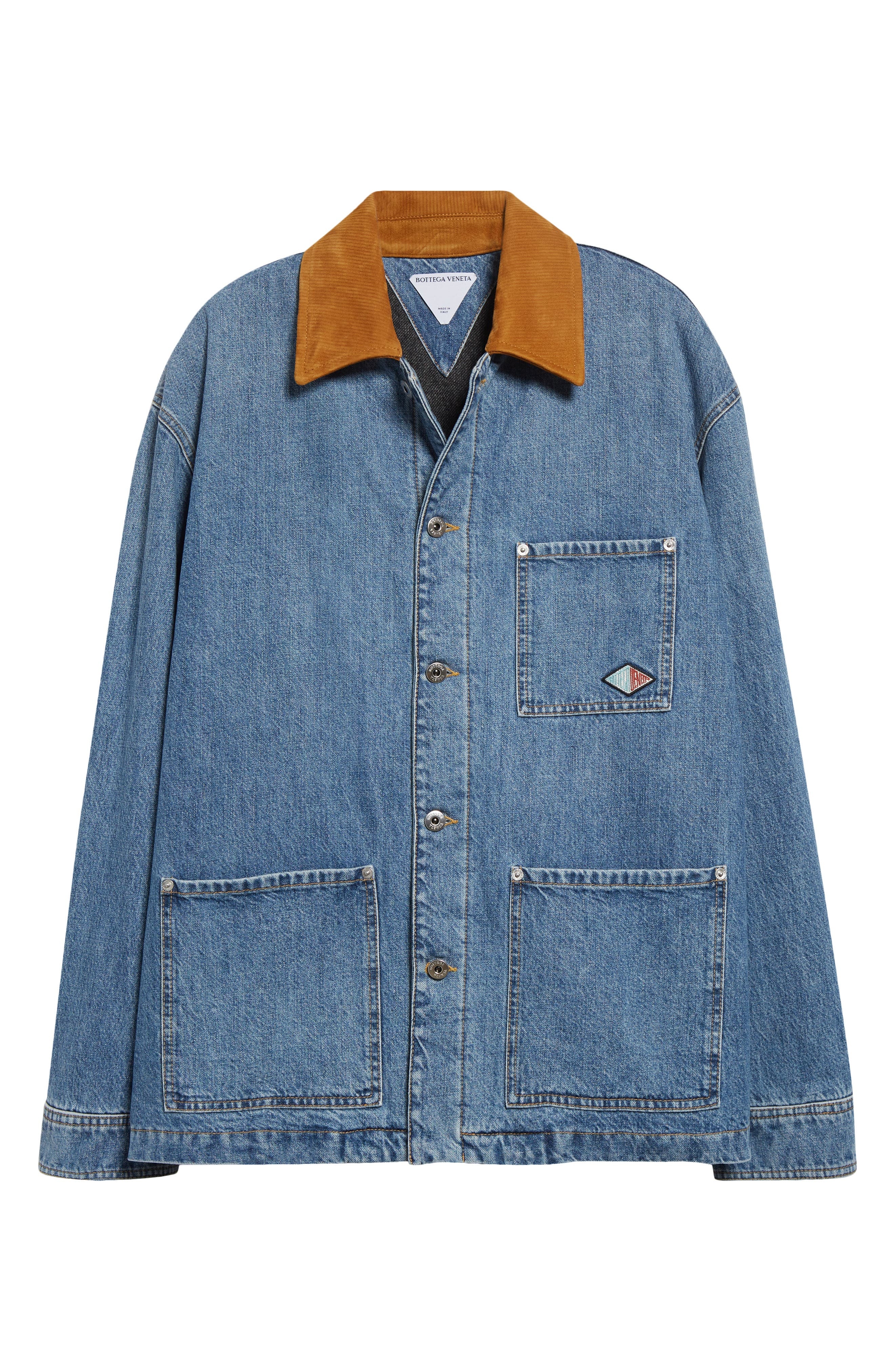 Bottega Veneta Padded Denim Workwear Jacket in 4715 Mid Blue at Nordstrom - 7