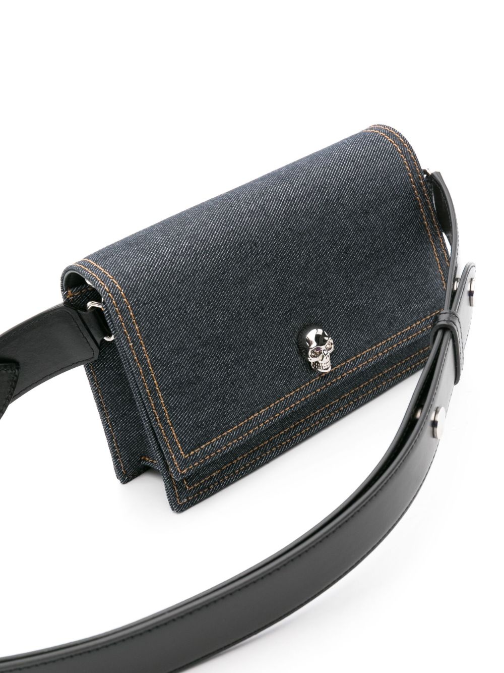 small Skull denim satchel bag - 4
