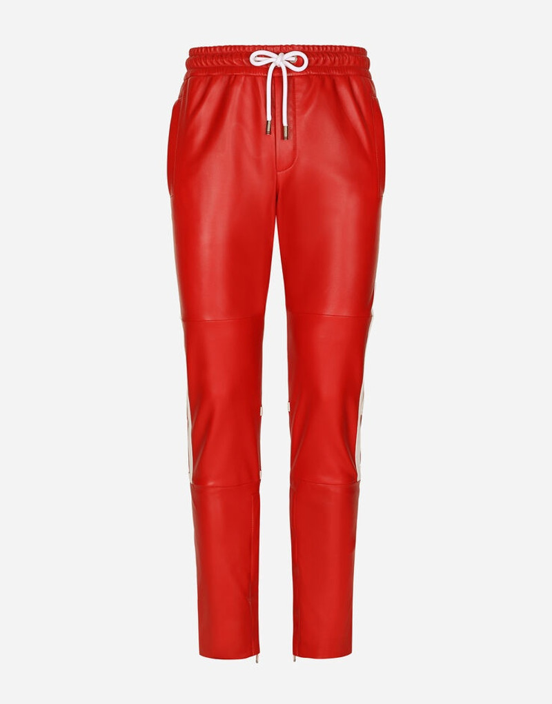 Coated faux leather jogging pants 1