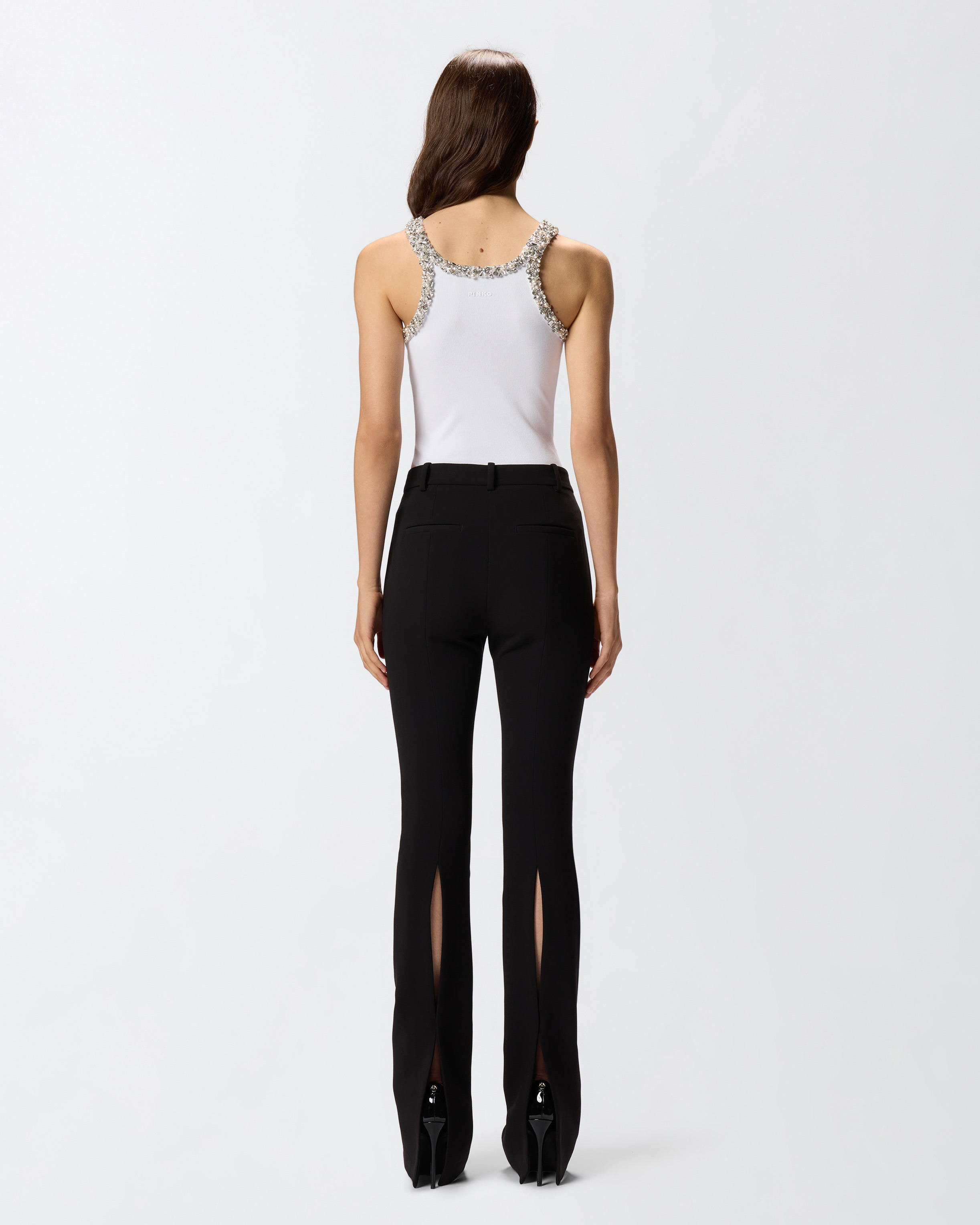 RIBBED TOP WITH BEJEWELLED EMBELLISHMENT - 4