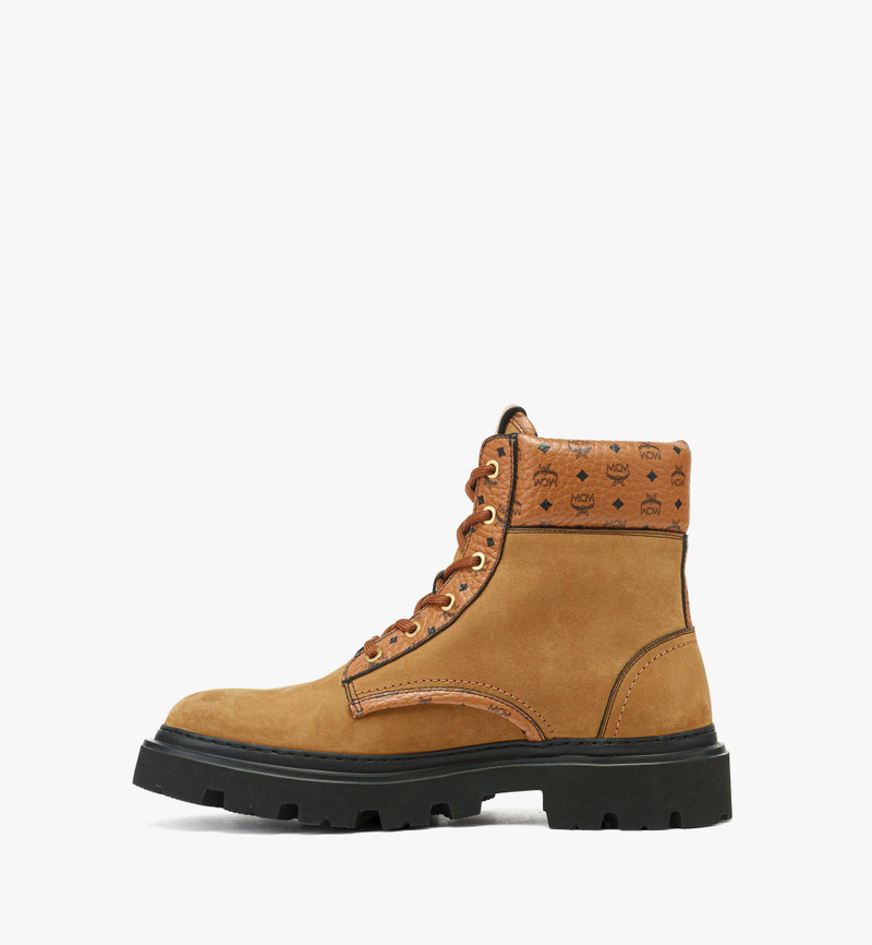 MCM Ankle Boots in Nubuck and Monogram Print Leather outlook