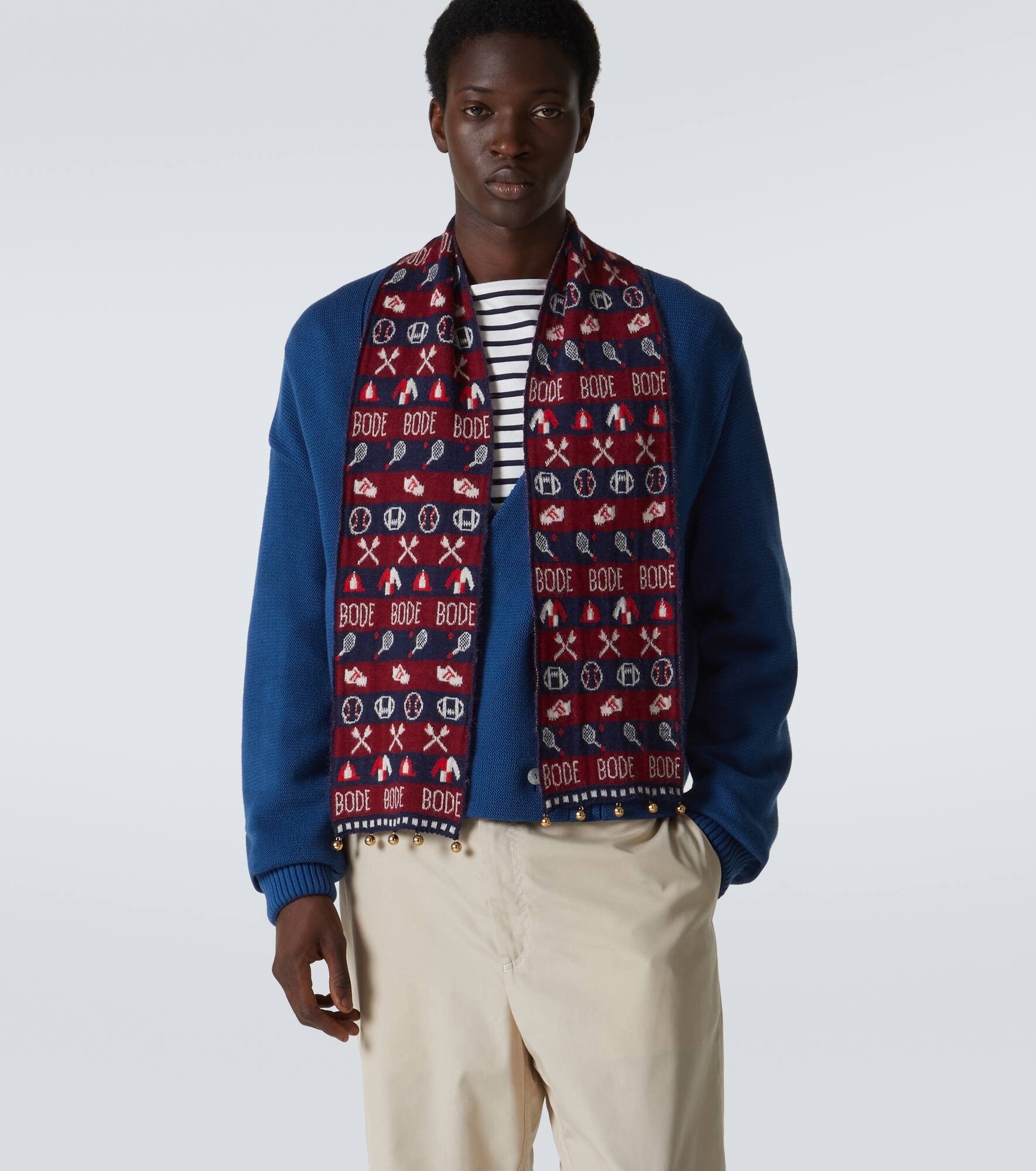 Sporting alpaca jacquard scarf - 2