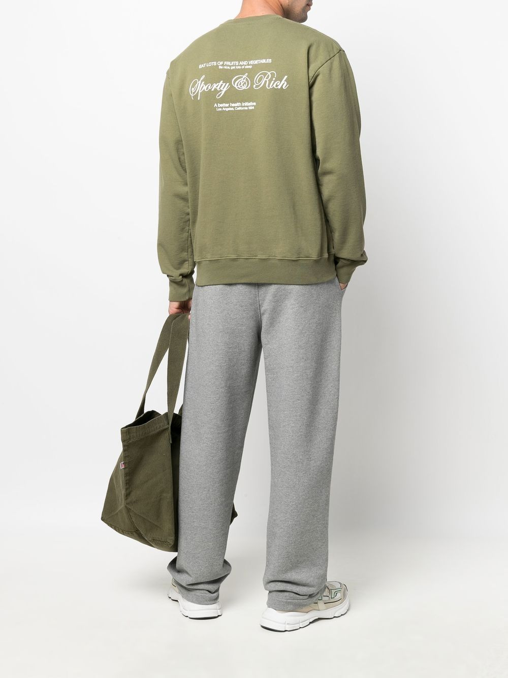 logo-print cotton sweatshirt - 3