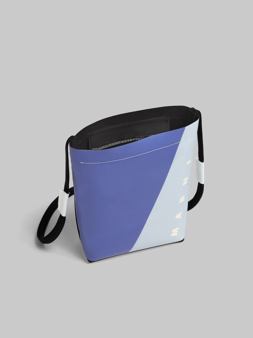 PURPLE AND BLUE TRIBECA CROSSBODY BAG WITH SHOELACE STRAP - 4