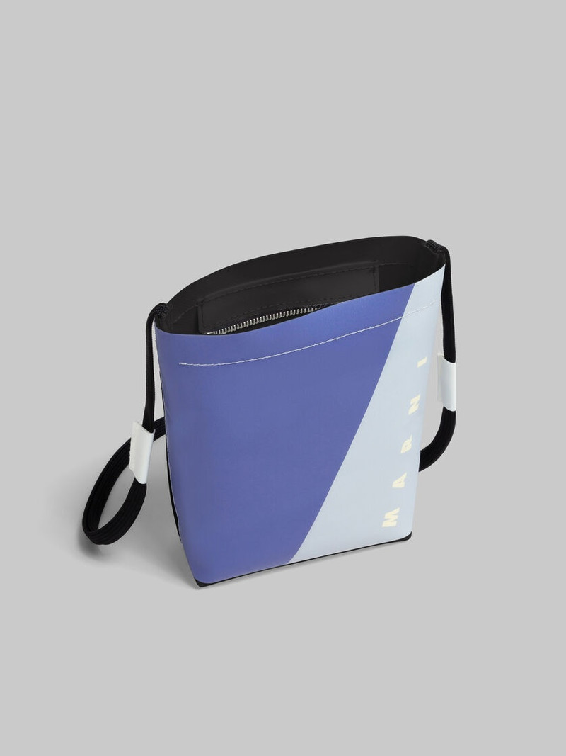PURPLE AND BLUE TRIBECA CROSSBODY BAG WITH SHOELACE STRAP 4