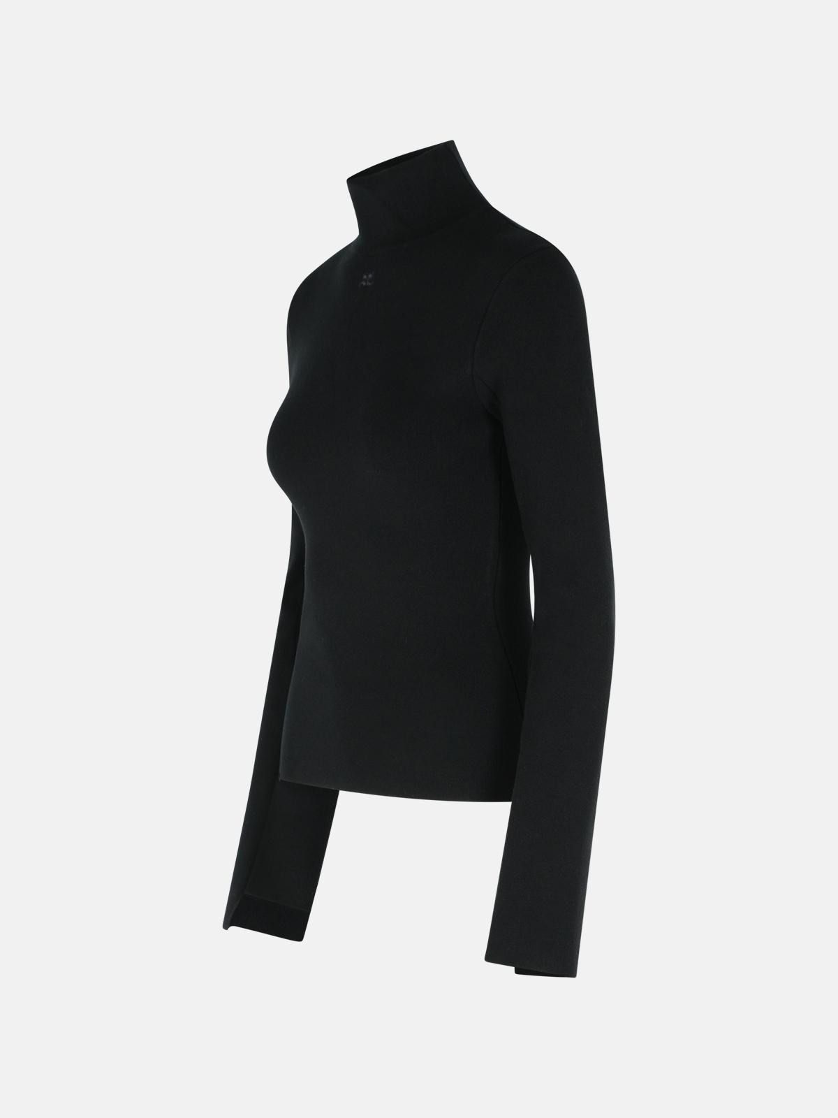 TURTLENECK SWEATER IN BLACK VISCOSE BLEND - 2