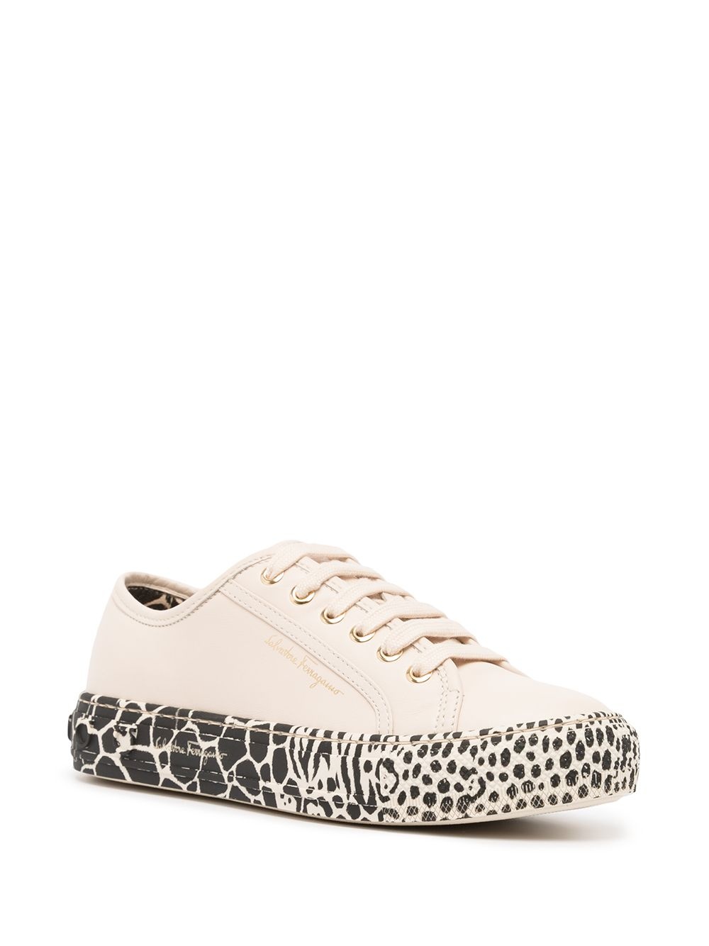 Gancini printed-sole sneakers - 2