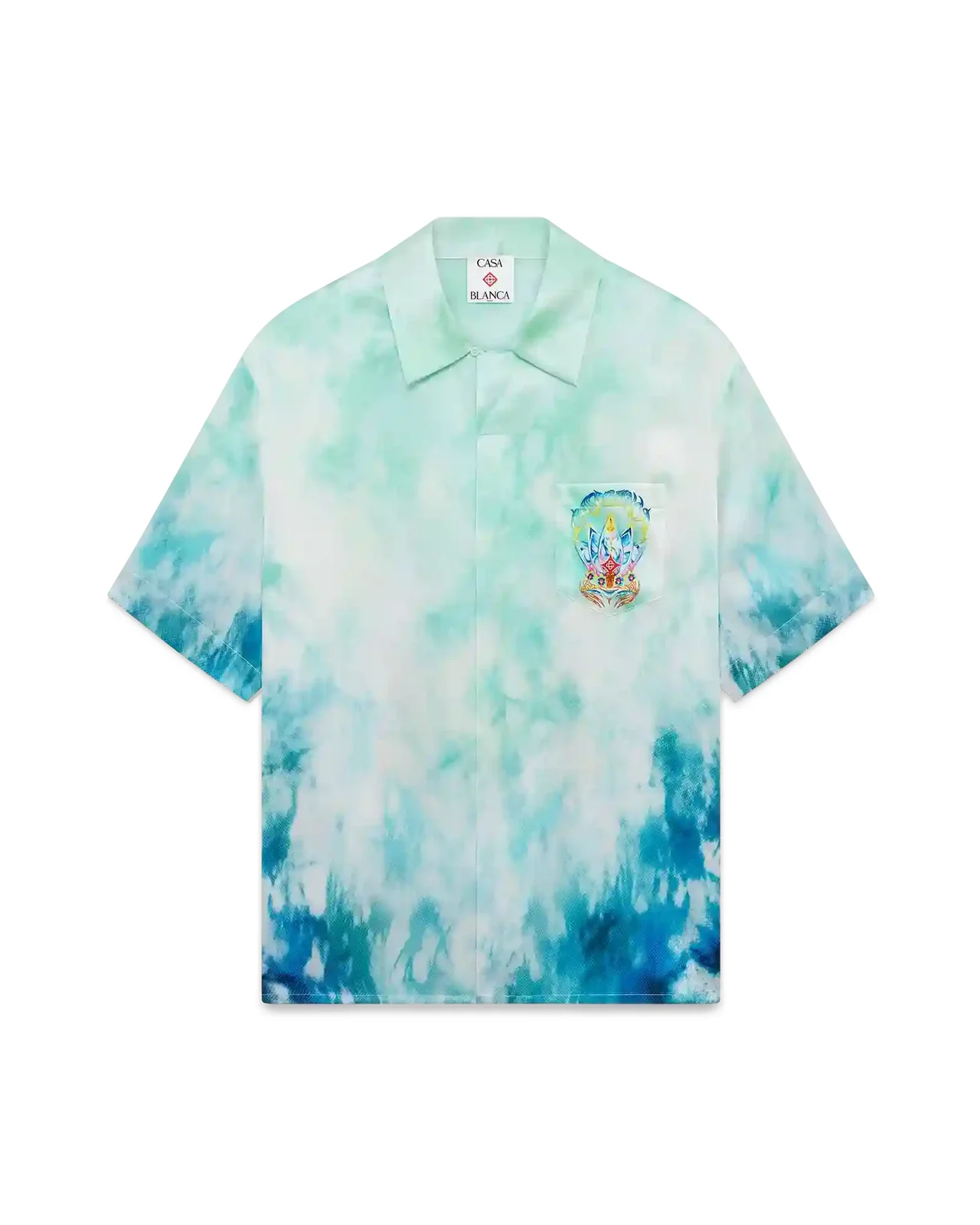 Surf Lotus Short Sleeve Silk Shirt - 1