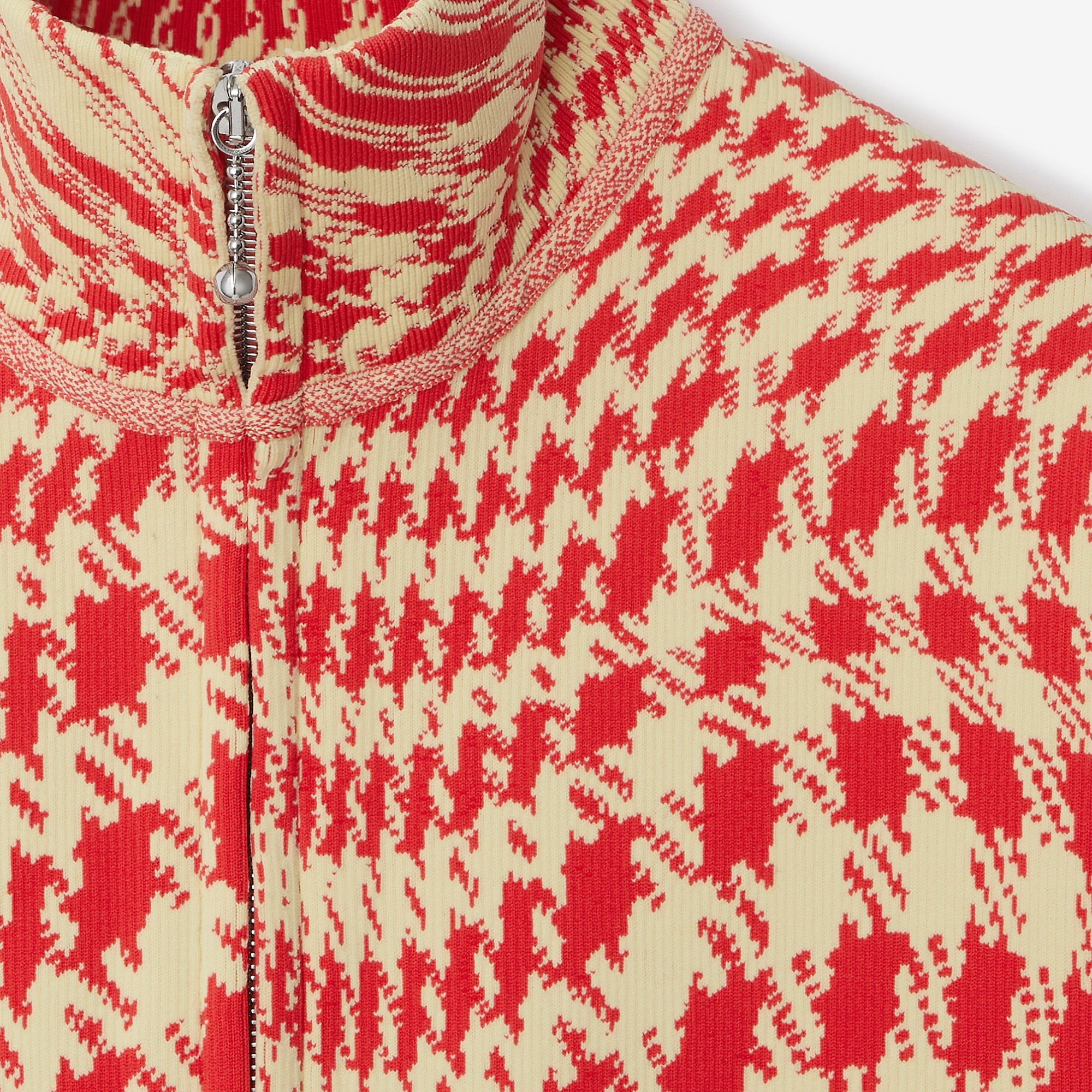 Warped Houndstooth Nylon Blend Track Jacket - 6