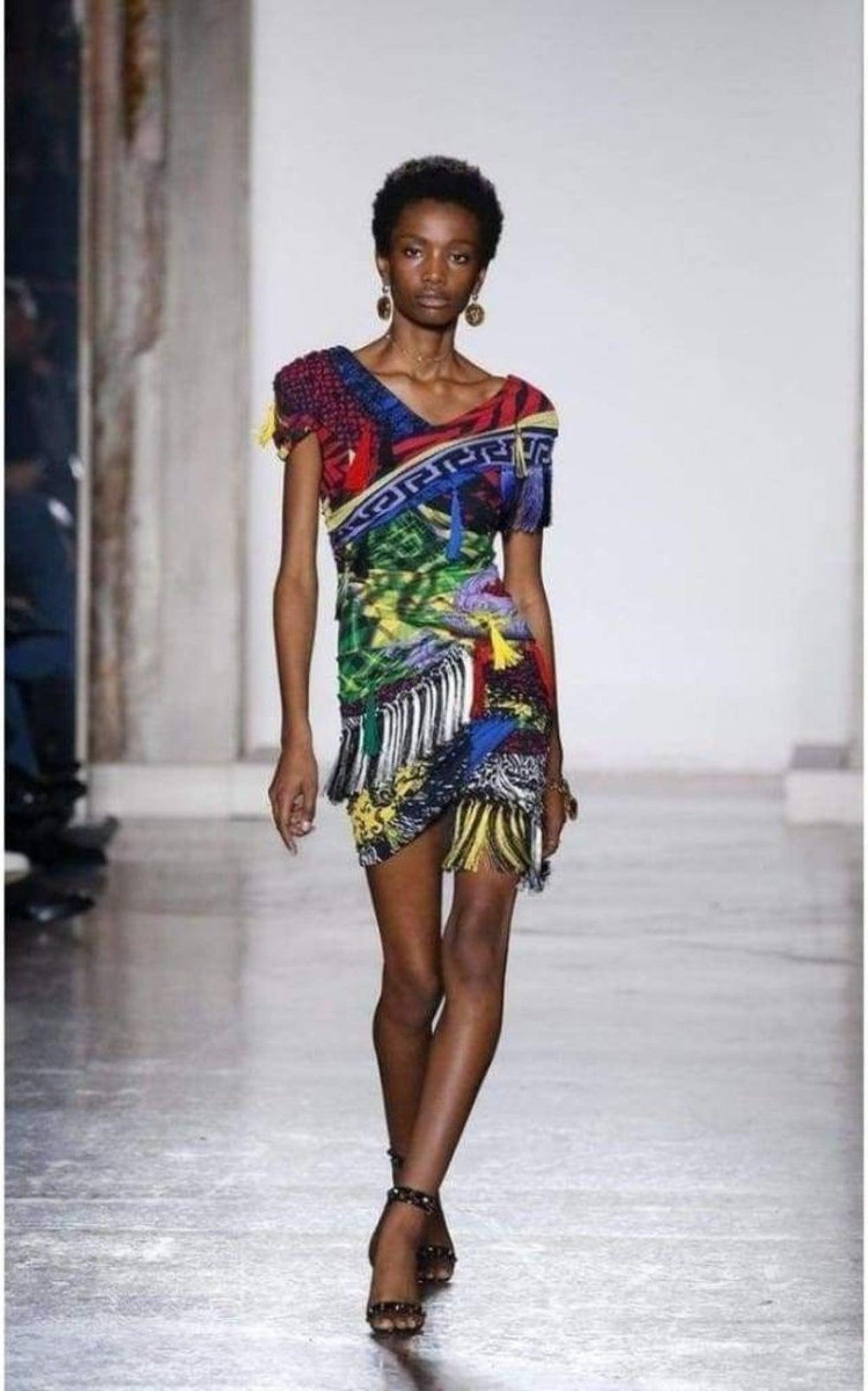 Mega Mix Print Fringe Mini Dress - 2