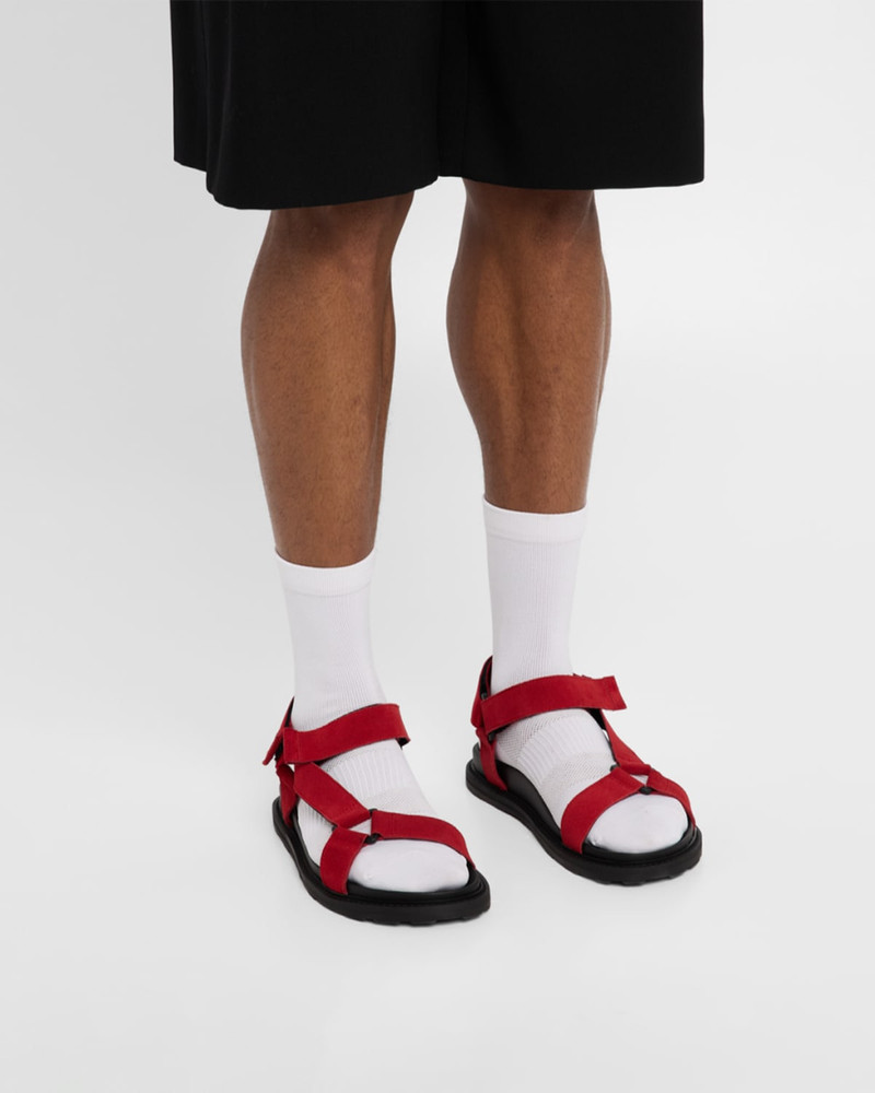 Moschino 남성 가죽과 스웨이드 샌들 outlook