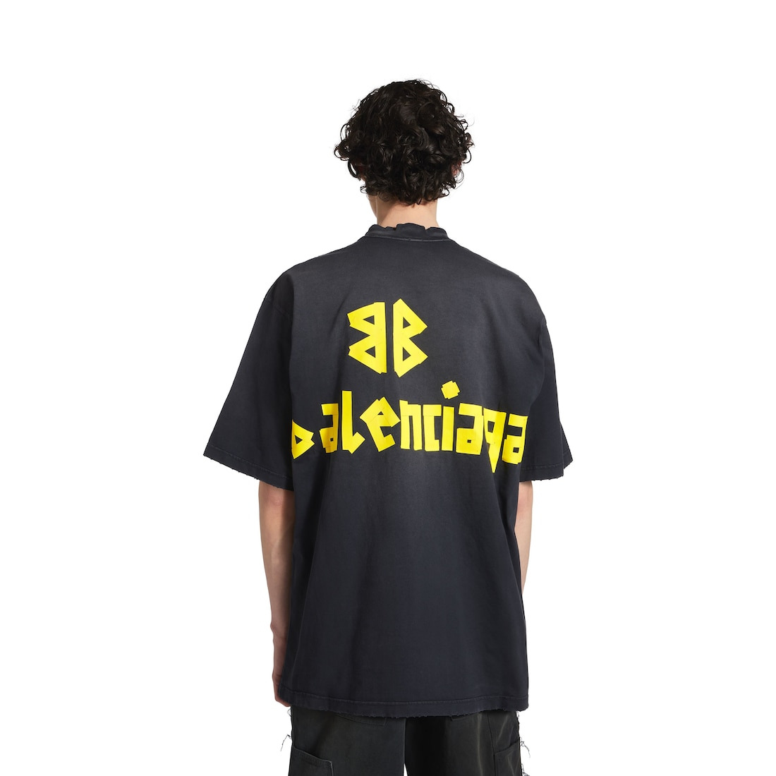 Tape Type T-shirt Medium Fit in Black Faded - 6