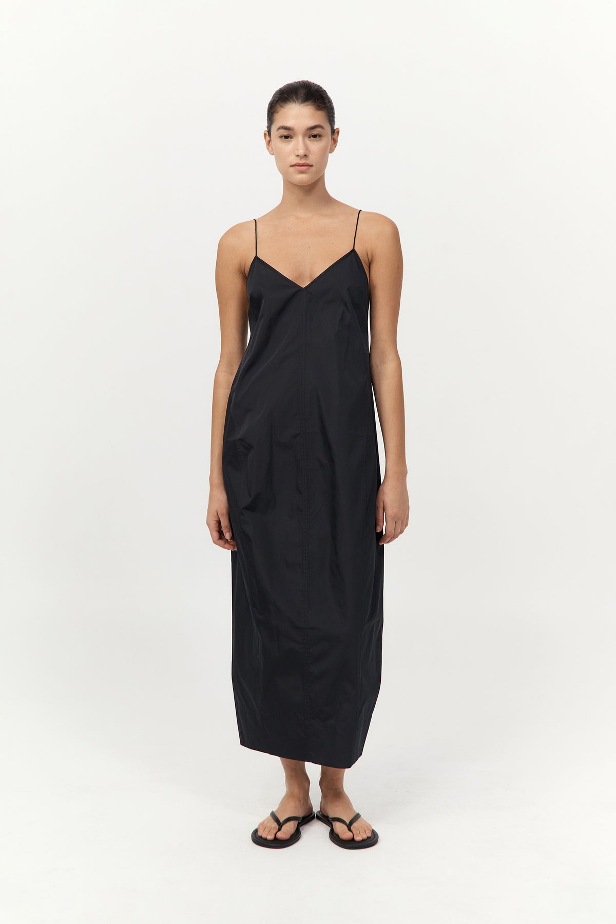 Paper Taffeta Cocoon Dress - Black - 2