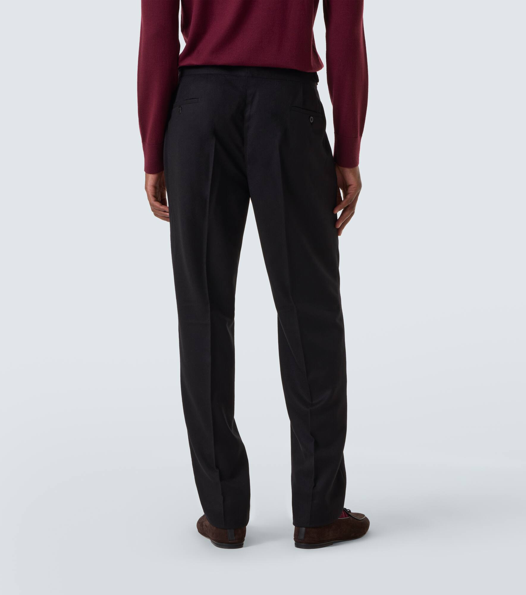 Virgin wool flannel tapered pants - 4