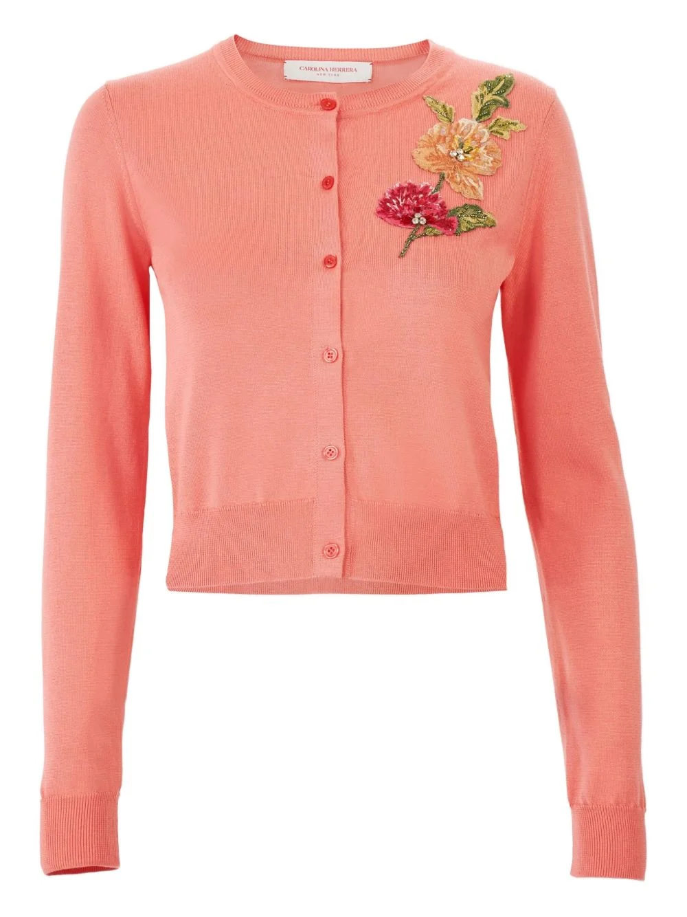 floral-embroidered cardigan - 1