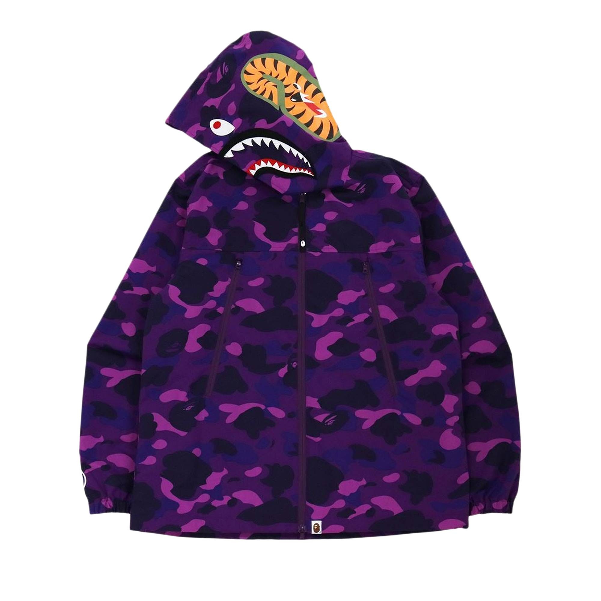 BAPE Color Camo Shark Hoodie Jacket 'Purple' - 2