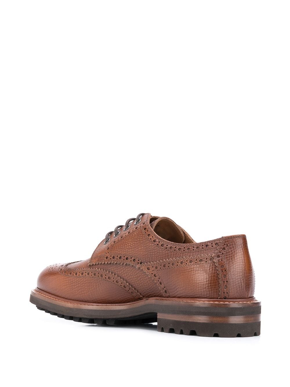 textured lace-up brogues - 3