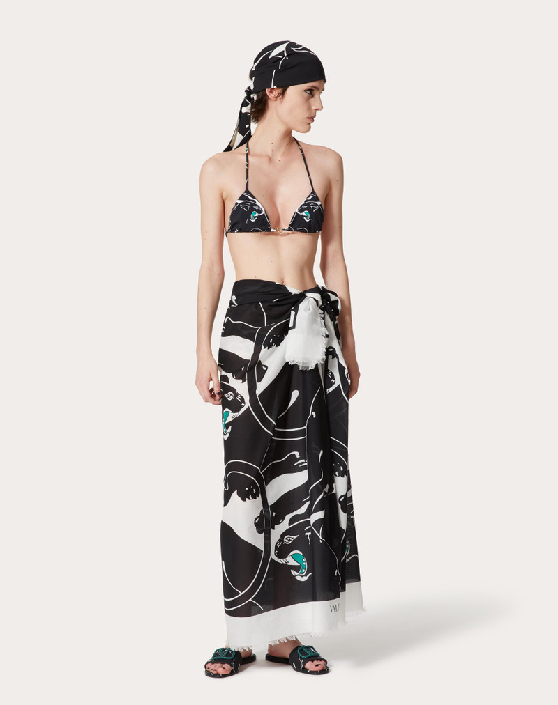 SARONG + CLUTCH WITH VALENTINO ESCAPE PANTHER COTTON PRINT 4