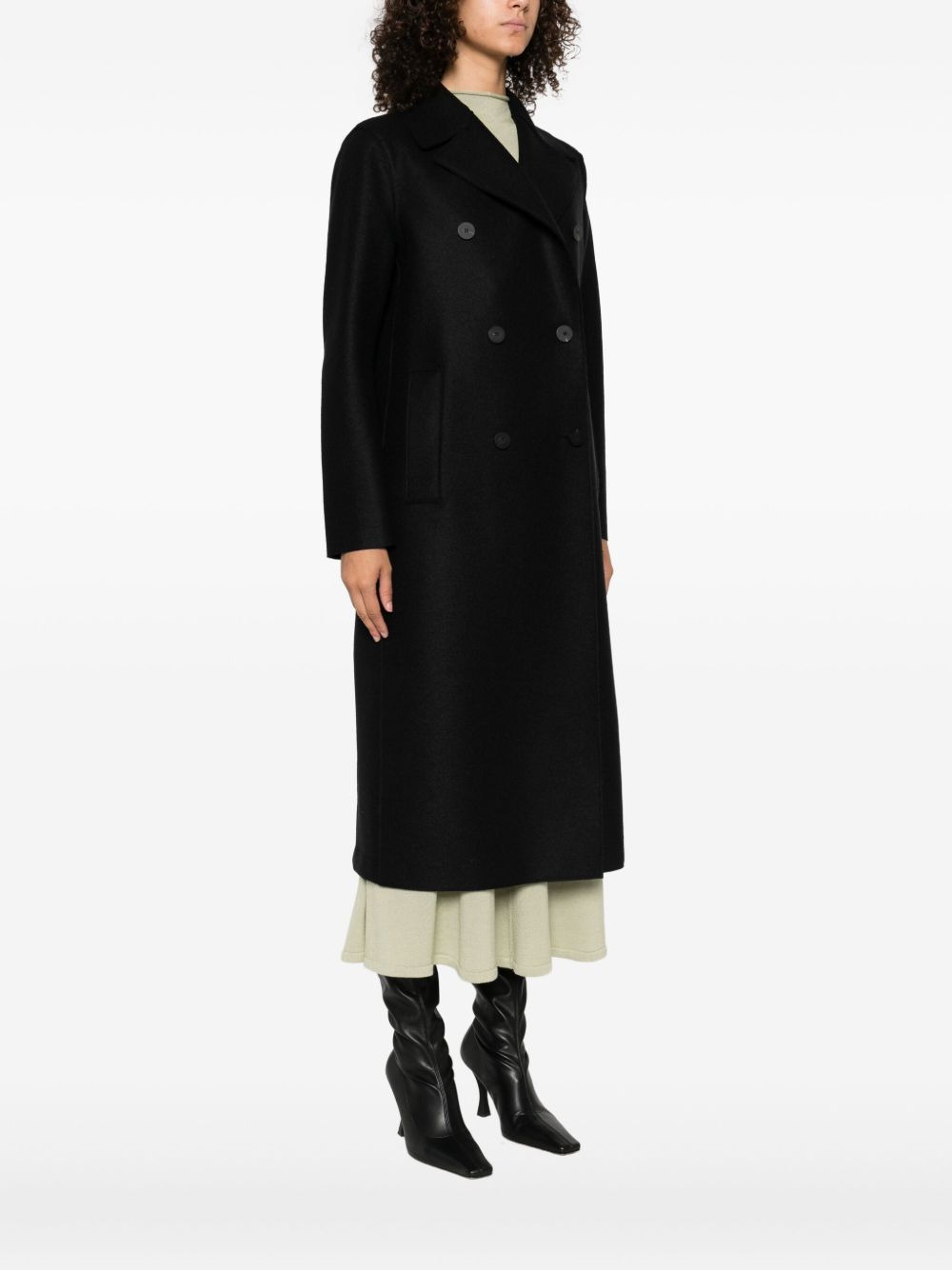 double-breasted wool coat - 3