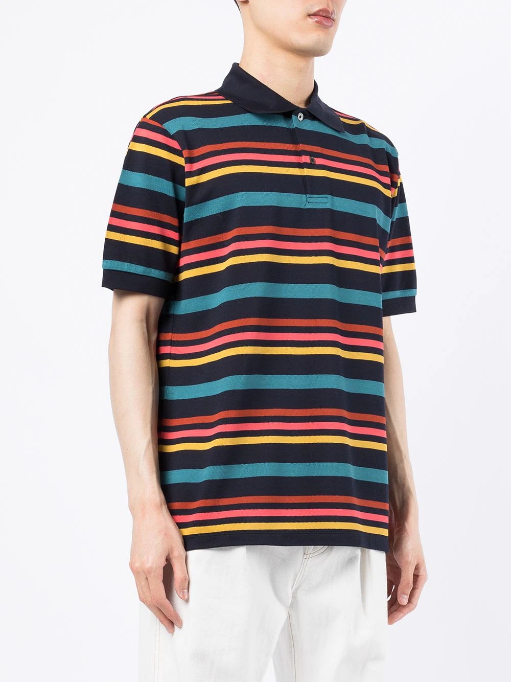 Artist stripe-print polo shirt - 3