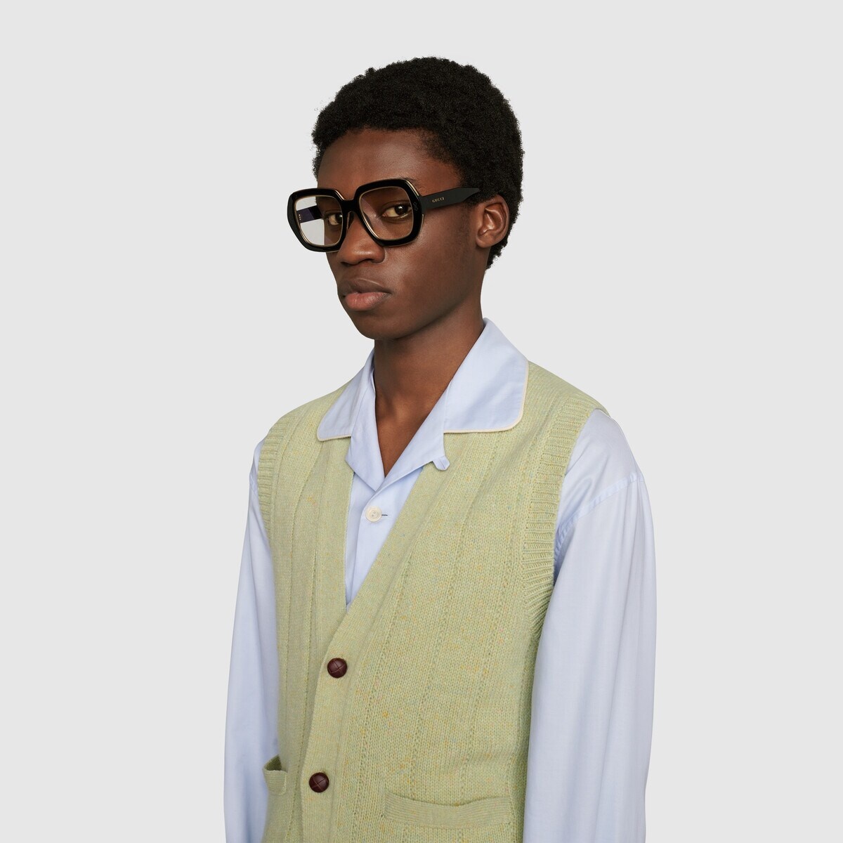 Belted rib wool knit vest - 5
