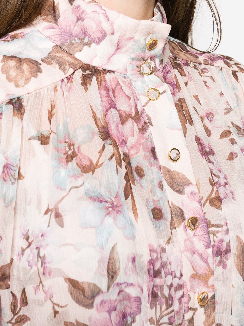 Charm Lantern floral-print blouse - 5