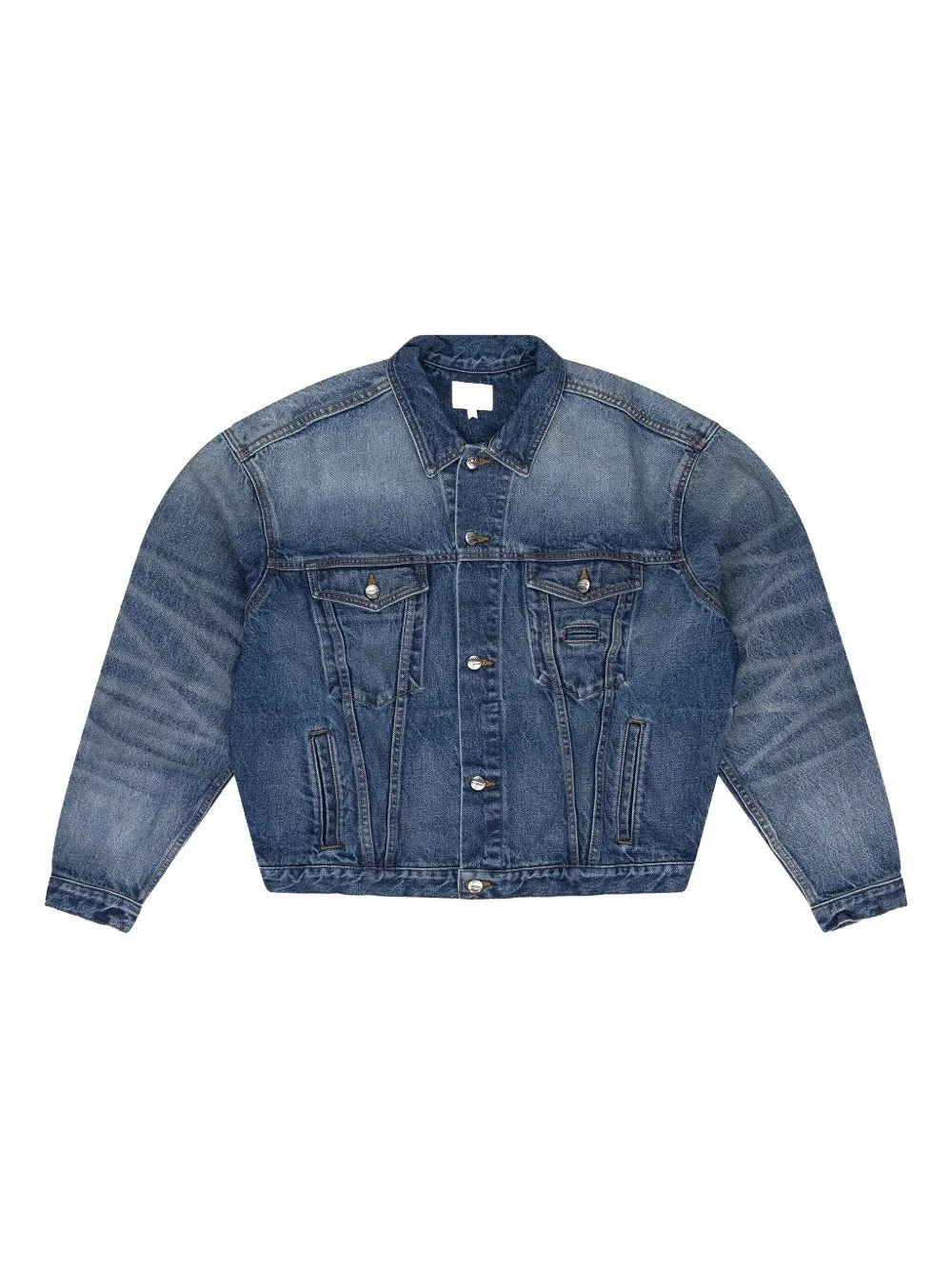 button-fastening denim jacket - 1