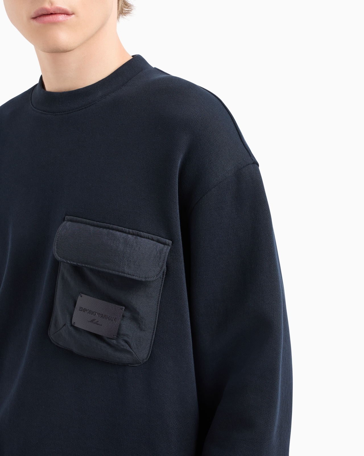 FRENCH TERRY JERSEY SWEATSHIRT WITH PADDED POCKET AND LOGO PATCH - 5