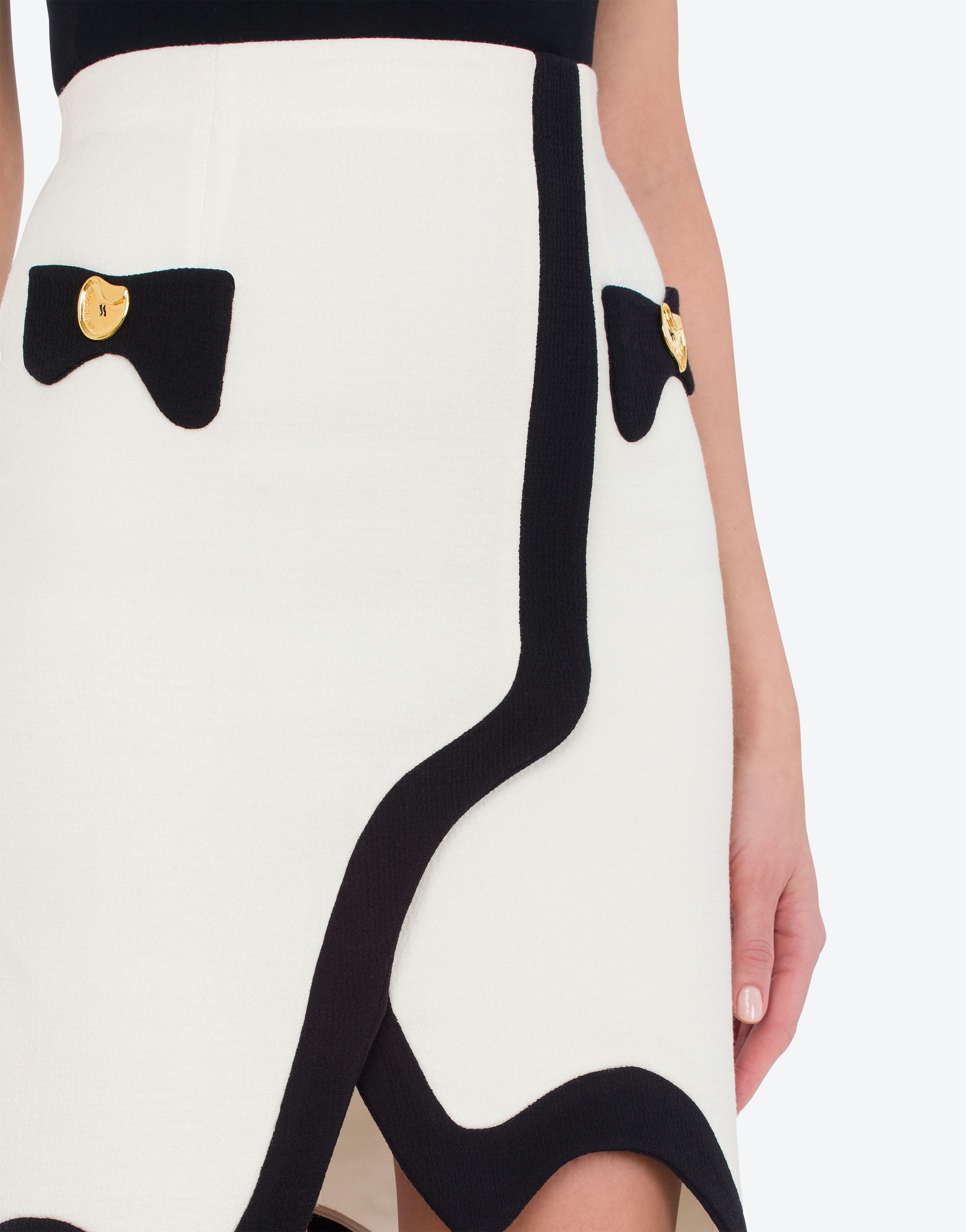 MORPHED EFFECT STRETCH CRÊPE SKIRT - 4