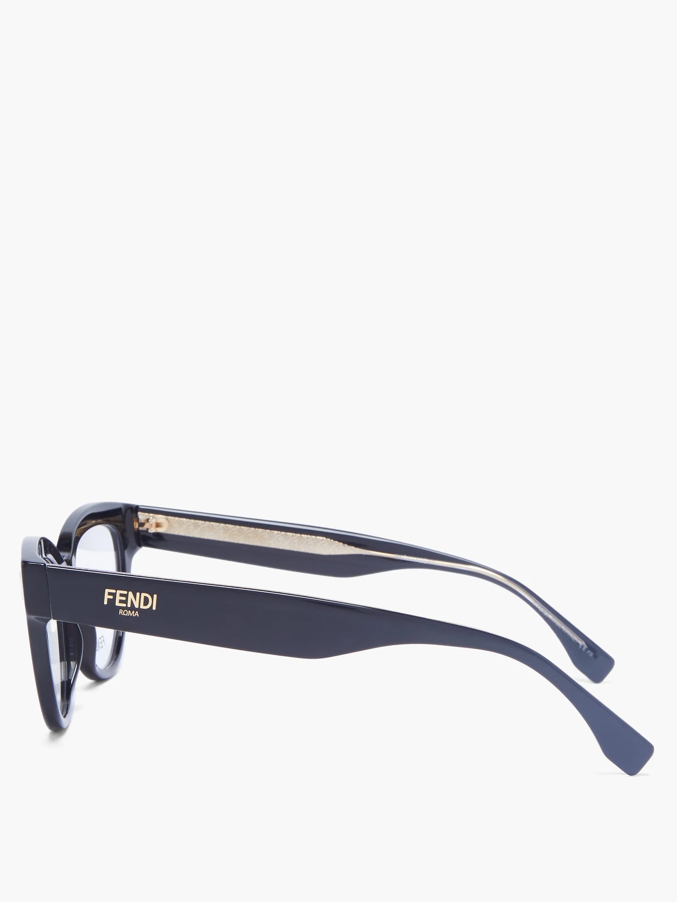 FF logo-engraved cat-eye acetate glasses - 4