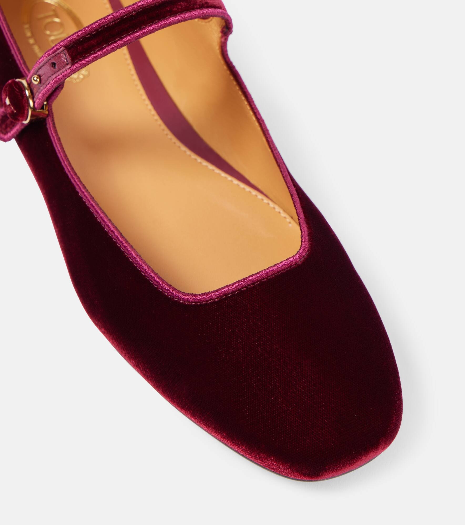 Velvet Mary Jane flats - 5
