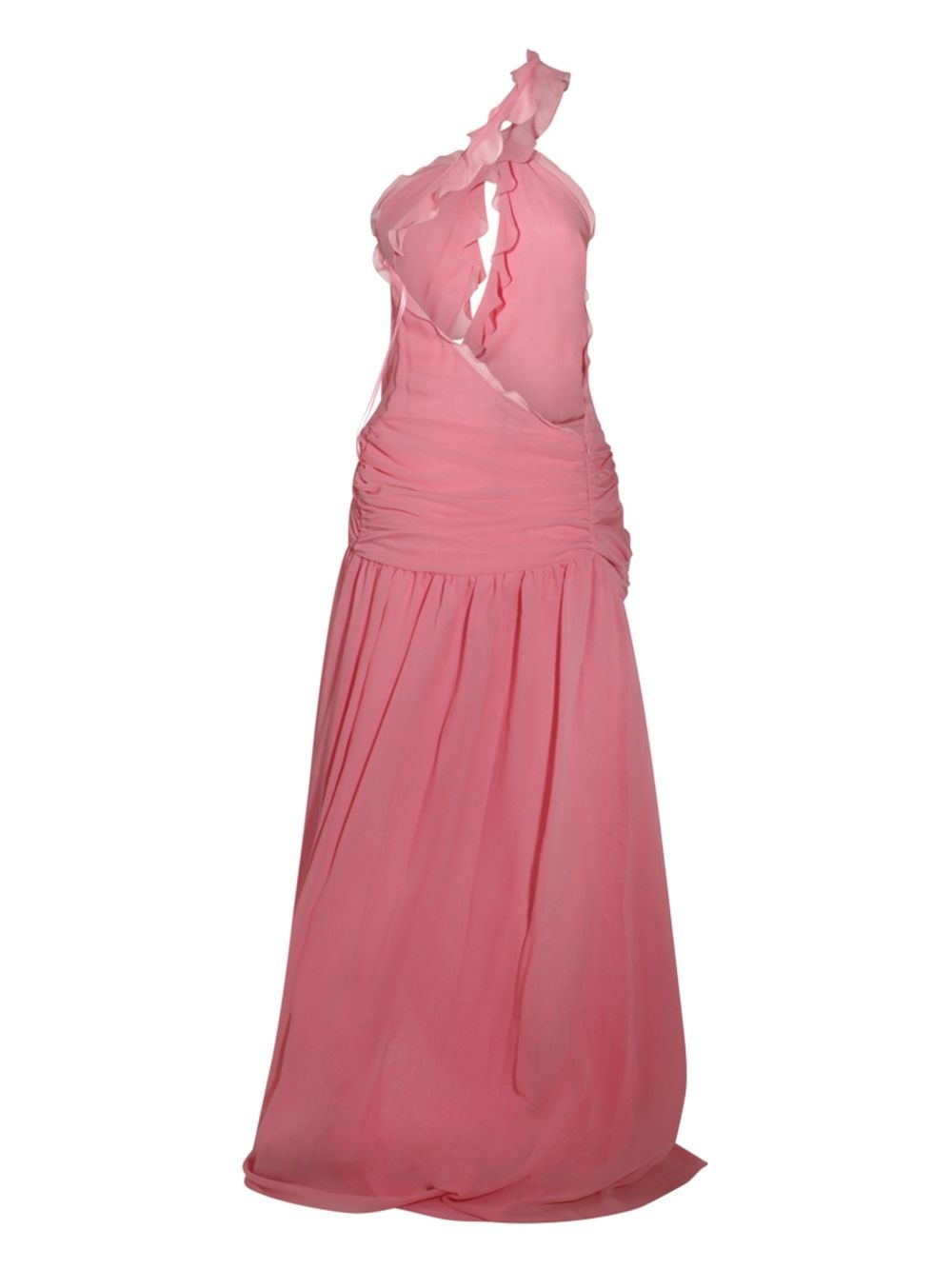 one-shoulder silk maxi dress - 2