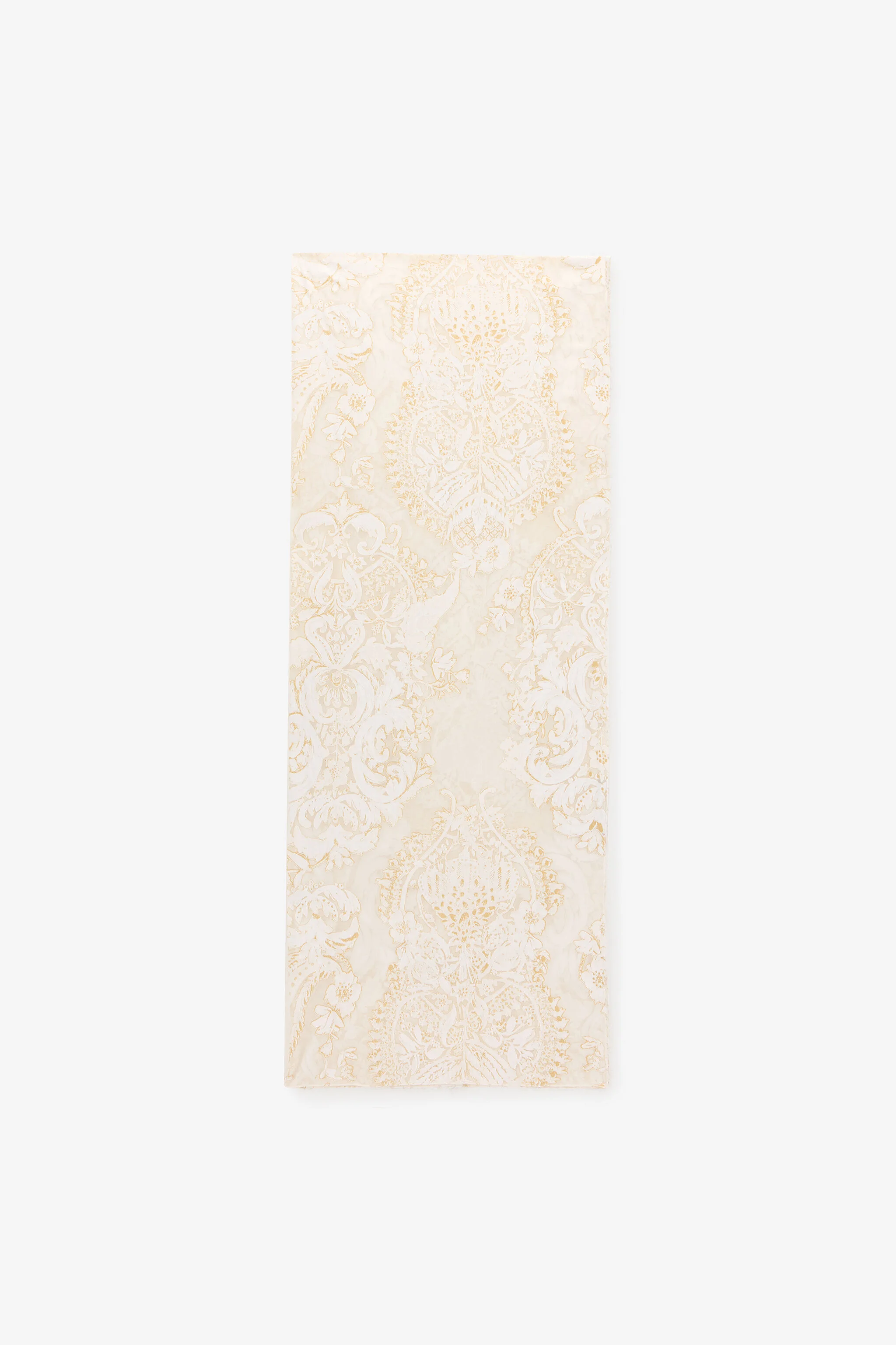 Ornamental White Print Stole - 1