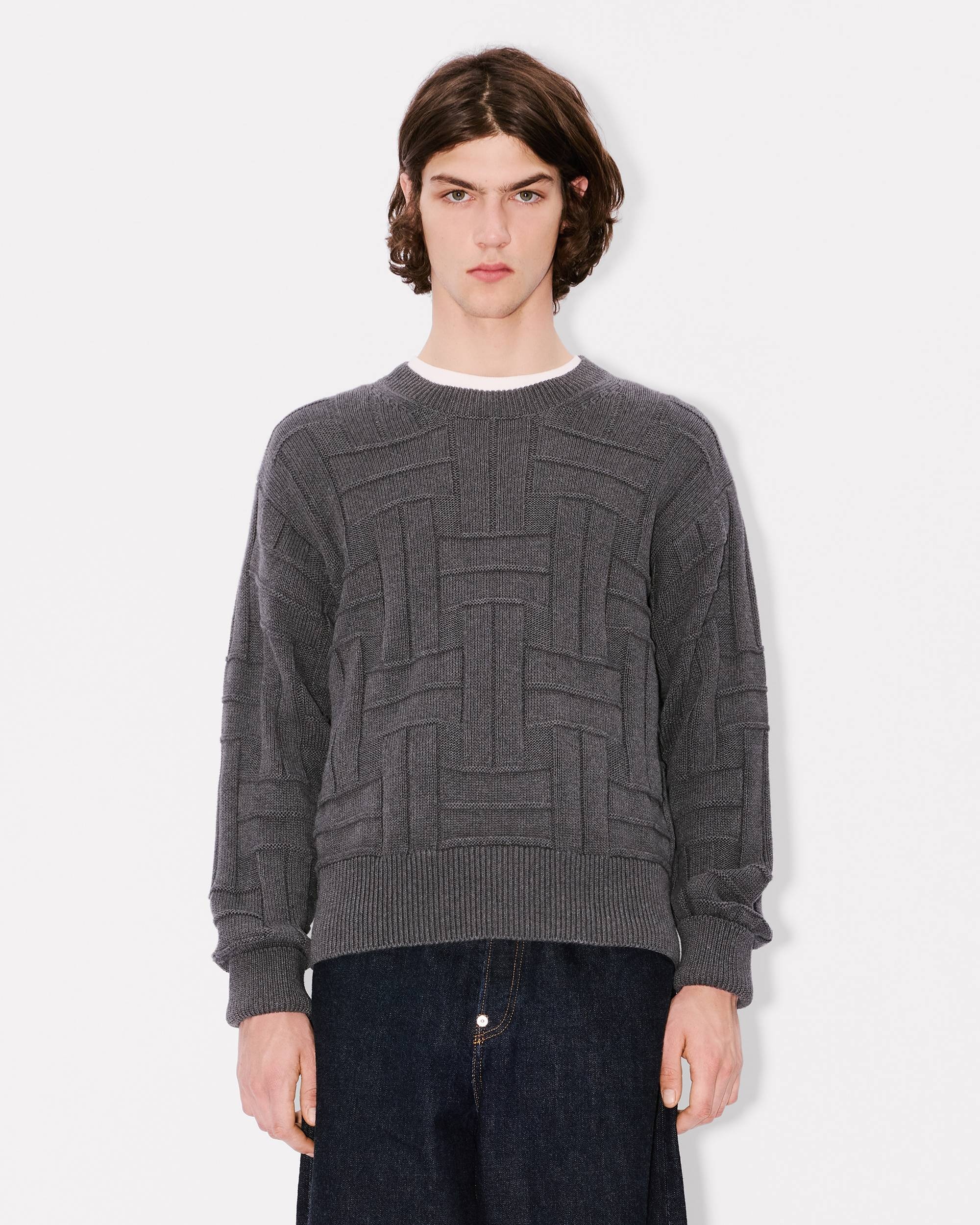 'KENZO Weave' embroidered jumper in cotton - 3