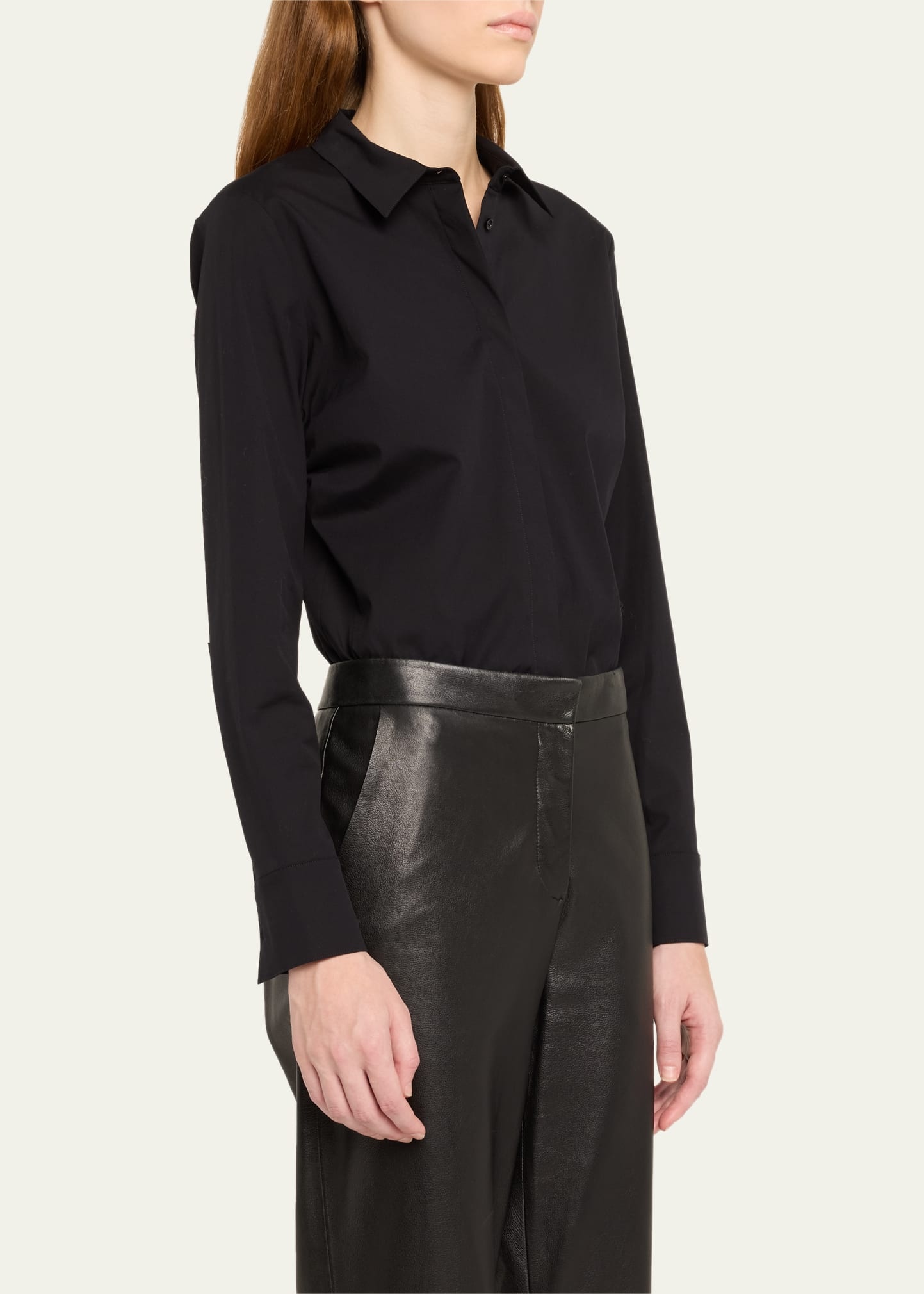 Cotton Poplin Blouse Bodysuit - 4
