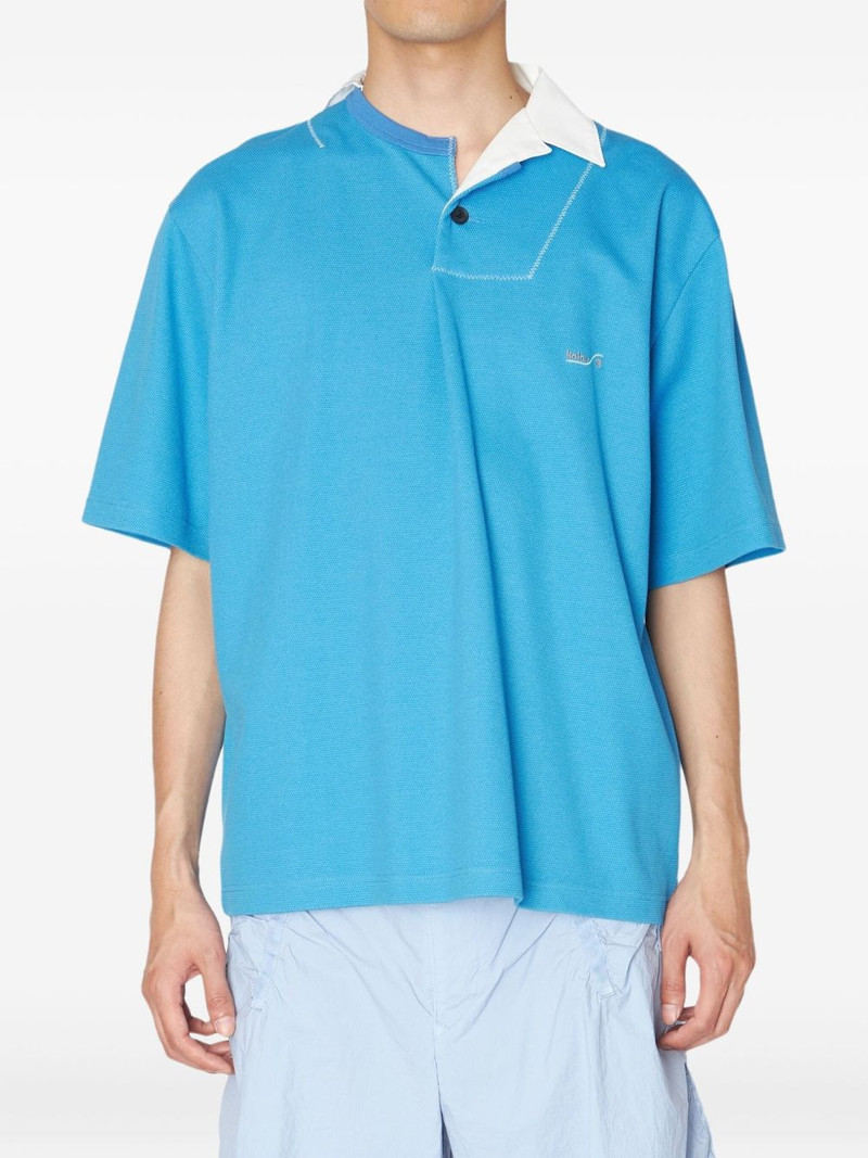contrast-collar short-sleeve polo shirt 1