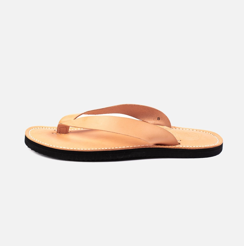 Iron Heart OGL-DRSOLE-THONG-NAT OGL X Dr. Sole Leather Thong Sandals - Natural outlook