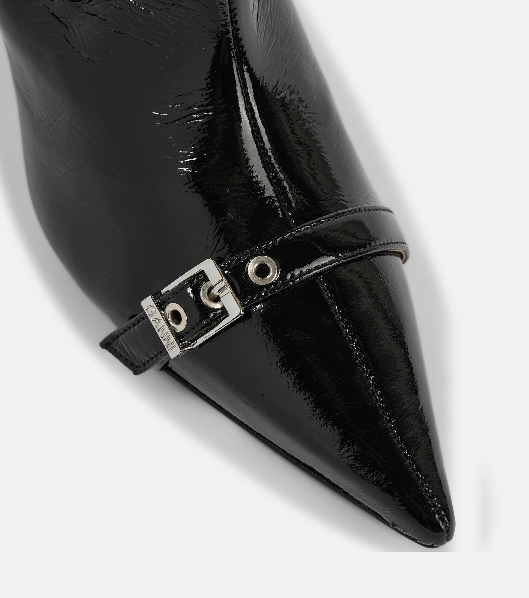 Eyelets faux leather knee-high boots - 6