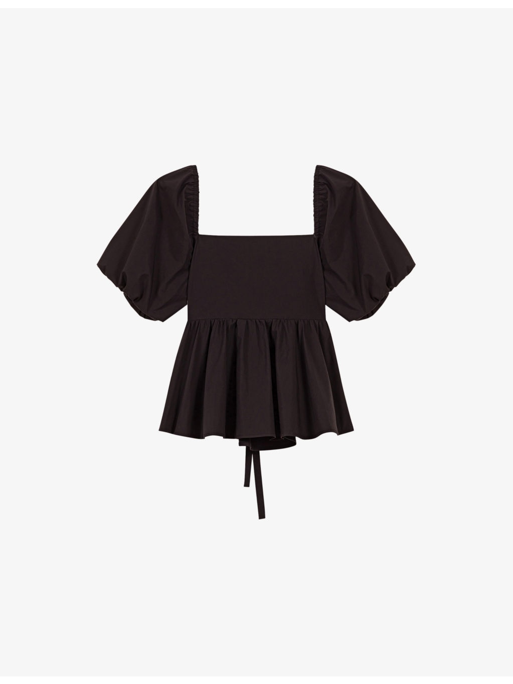Square-Neck Stretch-Woven Top - 1